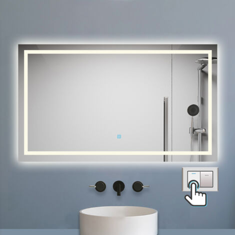 LED Badspiegel mit Beleuchtung 120x80cm Badezimmer Spiegel mit 3 Lichtfarbe Dimmbar Beschlagfrei Speicherfunktion