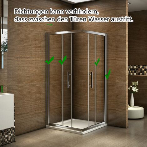 Duschkabine 90x110cm Duschabtrennung Schiebetür Eckeinstieg Dusche ohne Duschtasse Höhe 185cm