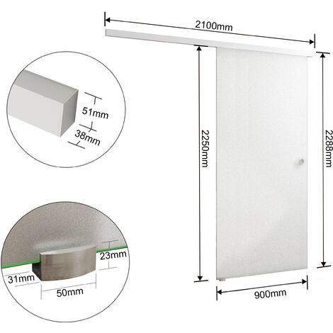 8 mm Glasschiebetür 90 cm milchigen Schutzfolie Tür Zimmertür Raumteiler  Innen