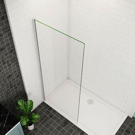 BADLAND Glaswand Duschwand Duschkabine Walk In Dusche KETIL Schwarz 110x195 Cm 8 Mm Transparent Nano Glas Duschtrennwand 89638739