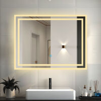 Badezimmer Spiegel mit Beleuchtung LED Badspiegel mit 3 Lichtfarbe Dimmbar Beschlagfrei Speicherfunktion 80x60cm