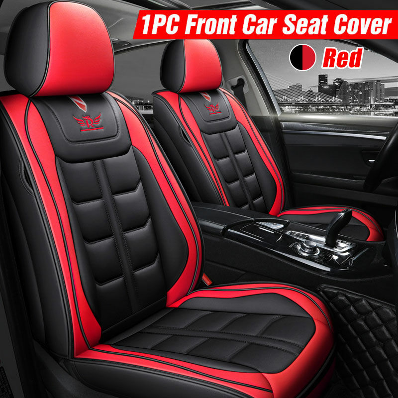 1PCS Deluxe Automotive Interior Car Seats Cover Protector PU Leather Full  Wrap (rosso, rosso) ZebraA