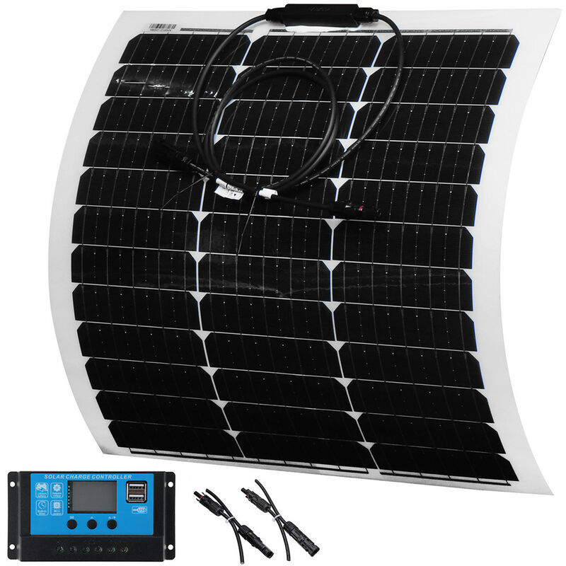 Kit di ricarica per pannello solare flessibile da 100 W Controller per  caricabatterie per roulotte marine da 10 A ZebraA