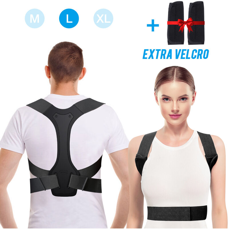 Correttore posturale regolabile, supporto per la schiena, supporto per la  colonna vertebrale, terapia fisica, nastro di fissaggio sanitario per  uomini e donne (M (70-85 cm)) ZebraA
