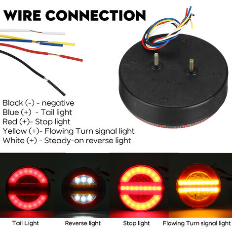 24V 49LED Indicatore dinamico sequenziale delle luci posteriori  dell'hamburger per il bus del camion ZebraA