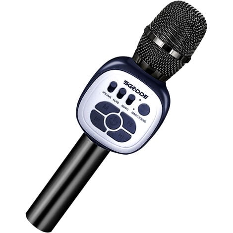Microfono Karaoke Bluetooth Wireless, SGODDE Microfoni Wireless Karaoke  Portatile con Luci LED Multicolore, Microfoni per Bambini con Altoparlante  Noir ZebraA