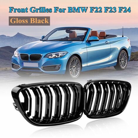 1 coppia Paraurti Anteriore 2 Linea Doghe Rene Grill Nero Lucido Per BMW  F22 F23 F24