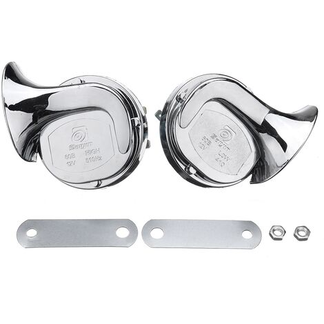 Coppia 12V 118dB Universal Chrome Dual Tone Lumaca Trombe d'aria per auto  Klaxon Bocina per