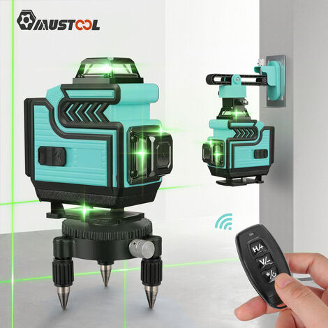 Livello Laser 4D 16 Linee KKnoon - Autolivellante 360°, Con Treppiede 1.2m, Telecomando, 2 Batterie | Per Edilizia, Ristrutturazioni