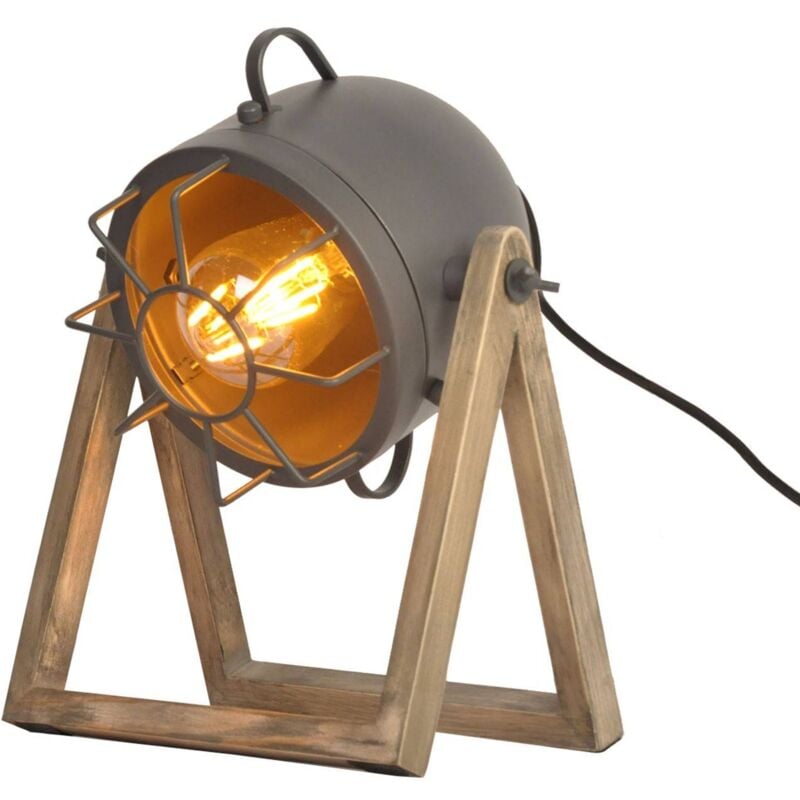 Lampada da tavolo vintage in legno TACHICOM E27 Colore Grigio