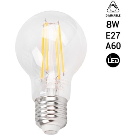 Lampadina a filamento LED dimmerabile E27 8W A60 Temperatura di colore  Bianco Caldo