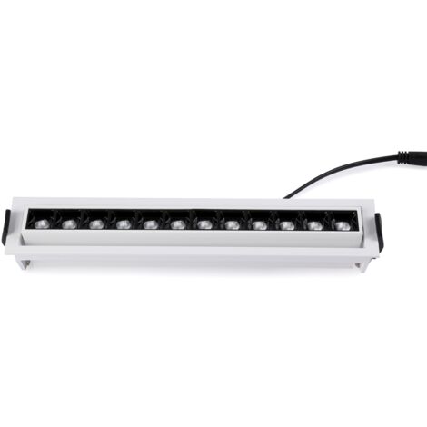 Faretto Lineare LED Da Incasso 10W – Orientabile 25° – UGR<18 – CRI>90 – 2800K Caldo – 850lm – Bianco