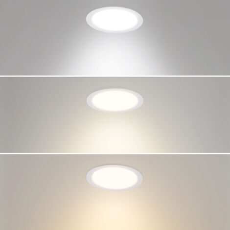 Faretto da incasso LED Ufo tondo bianco, foro incasso 14,5 cm luce