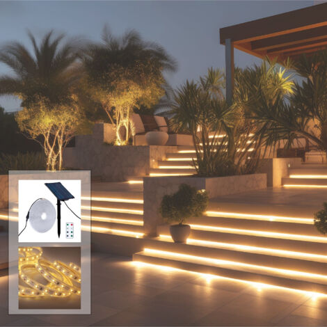 ZAIYW 15M Striscia LED Solare per Esterni, IP68 Impermeabile Solare LED