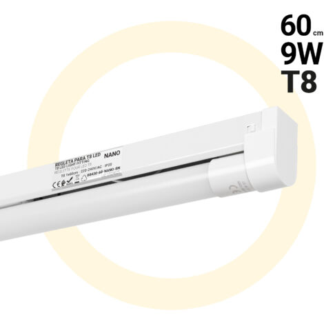 Lotto reglette + tubo LED T8 - 9W - 60cm - Bianco Neutro