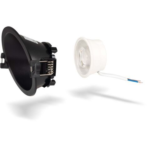 Lotto Aro downlight rotondo asimmetrico Ø85mm + Modulo LED MR16 5W - Bianco Caldo