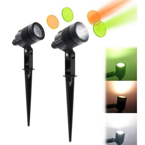 Ledvion - Faretti LED Con Picchetto, Alluminio, IP65, Attacco GU10, 1M Cavo - 8