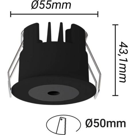 VBLED® - Mini faretto LED da incasso da 1 W, 3000 K, bianco caldo, 12 VDC,  dimmerabile, in alluminio, IP65, impermeabile : : Illuminazione