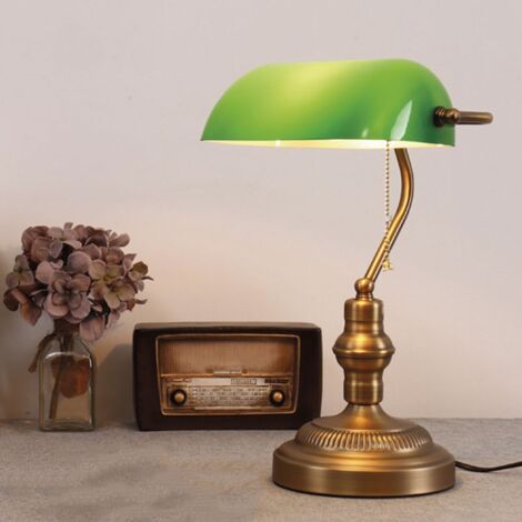 BANQUERO lampada da tavolo e da scrivania vintage E27 Colore Verde