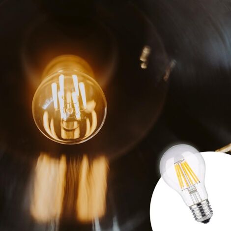 Lampadina a filamento LED E27 60 - 8W - Trasparente - Bianco Caldo