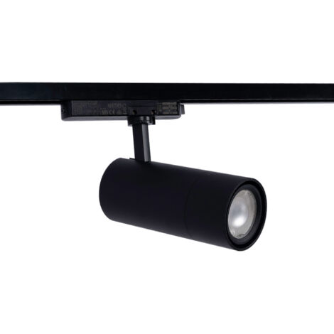 Vetrineinrete® Faretto Da Binario Monofase LED COB 30W - Nero - Scegli La Temperatura Di Colore: Calda (3000K), Naturale (4000K) O Fredda (6500K)