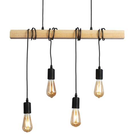 Lampada a sospensione vintage in legno "Otto" - 4 x E27