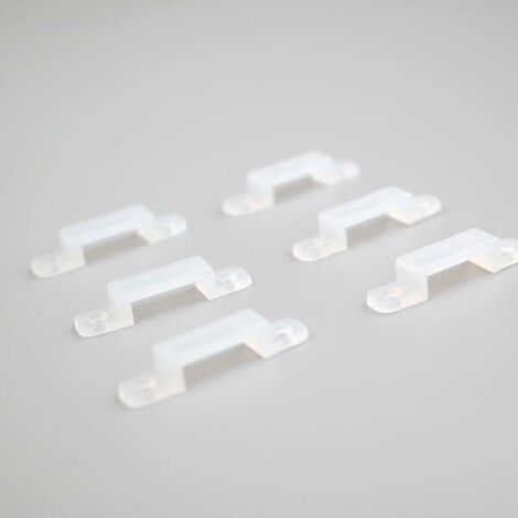 100 Clip Fissaggio Per Strisce LED In Silicone Con 200 Viti, Per Larghezza Max 10 Mm, Traslucide
