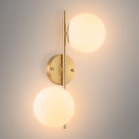 Lampada da parete doppia sfera di cristallo "Double"