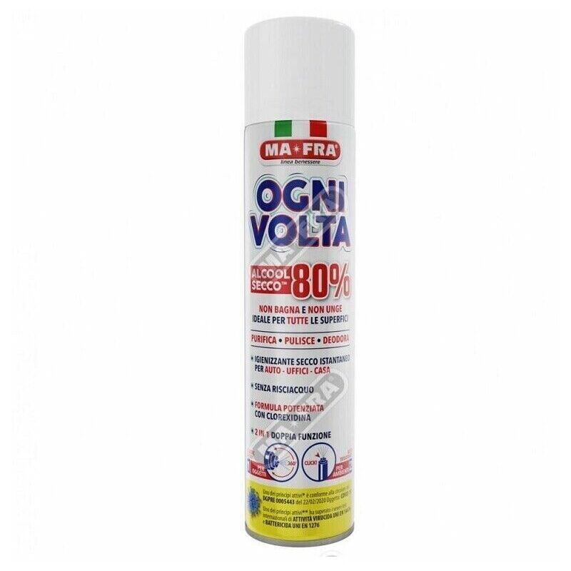 Igienizzante Spray Mafra Ogni Volta per purificante per Auto Casa Ufficio  300 ml