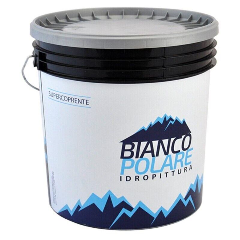 Idropittura Traspirante Tempera BIANCO POLARE opaco per interni antimuffa battericida – 4 Lt.