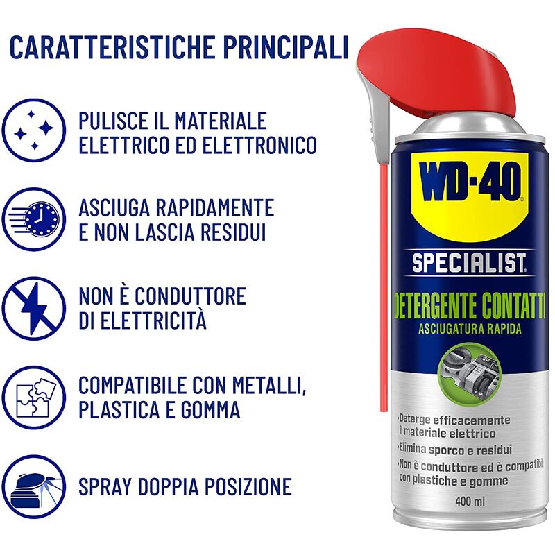 WD-40 Detergente Contatti elettrici Spray Specialist Asciugatura Rapida 400  ml