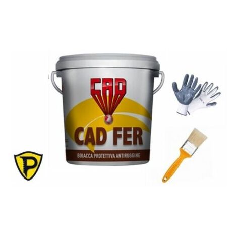 CAD FER Trattamento Ferri d'armatura anti corrosivo + pennello + guanti - da 5 kg (1/5)