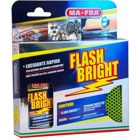 MA-FRA FLASH BRIGHT polish lucidante rapido Kit per superfici in cromo, acciaio