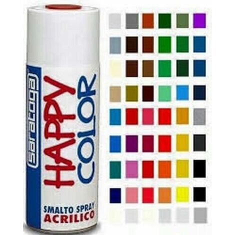 Vernice Spray SARATOGA HAPPY COLOR Acrilica Sovravernicilbile Bomboletta 400 ml – VERDE RAL 6018