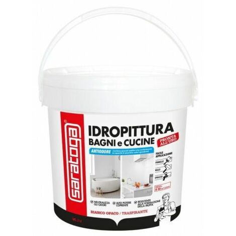 IDROPITTURA ANTIODORE ASSORBI ODORI Z24 BAGNI E CUCINE TRASPIRANTE 4 LT SARATOGA
