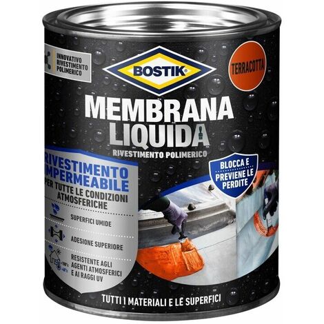 Impermeabilizzante Membrana Liquida Bostik Barriera Protettiva contro l'acqua – 1 L – TERRACOTTA