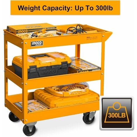 Carrello Portaatrezzi da Officina INGCO Maiglia e 4 Ruote Musure 719x365 x780 mm