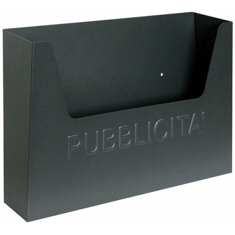 Cassetta Porta Pubblicità In lamiera zincata e verniciata nero lucido 34x24x7 cm