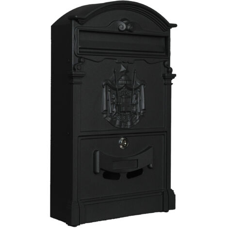 cassetta postale mod regia posta in alluminio nero cm 26x9x41h portalettere buca