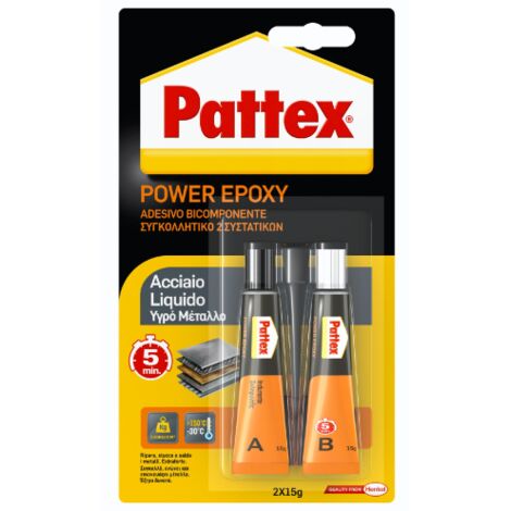 Acciaio Liquido Adesivo Pattex 30 Gr Salda Metalli 2 Componenti Ferr 93828