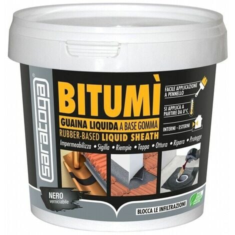 Impermeabilizzante Bitumì Saratoga Guaina Liquida Sigilla Ripara e Riempe 750 ml