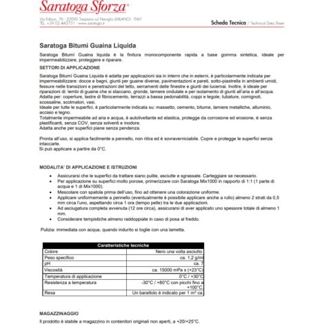 Impermeabilizzante Bitumì Saratoga Guaina Liquida Sigilla Ripara e Riempe 750 ml