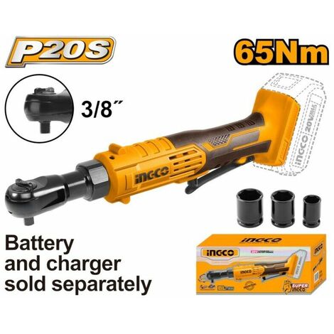 Chiave a cricchetto a batteria - 20V INGCO da 3/8 Coppia 65 Nm – Nudo NO batteria