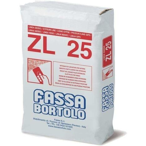 Rasante Bianco Fassa ZL 25 per lisciatura Interna a base di calce e cemento - 25 Kg