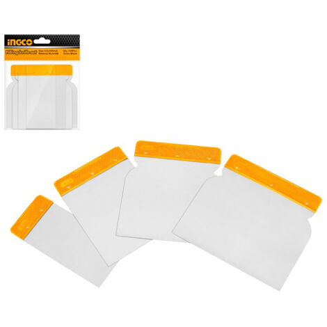 Set 4 Pezzi Spatole Stucco Carrozzeria AUTO Acciaio Senza Manico 5, 8, 10, 12 cm (1/4)