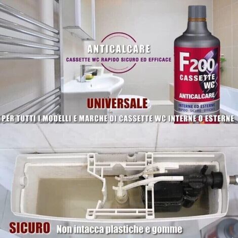 Anticalcare Disincrostante Cassette W.C. F200 MELT Concentrato Flacone – n. 3 da 1 Lt.
