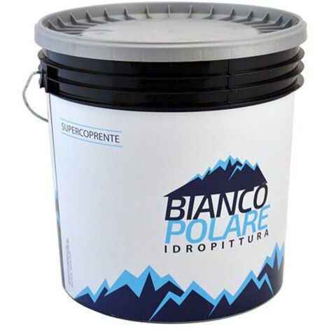 Idropittura Traspirante Tempera BIANCO POLARE opaco per interni antimuffa battericida – 14 Lt.