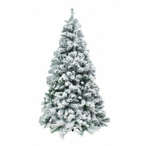 Albero Di Natale Innevato Real Kettinson Slim Bianco Super Folto Cm