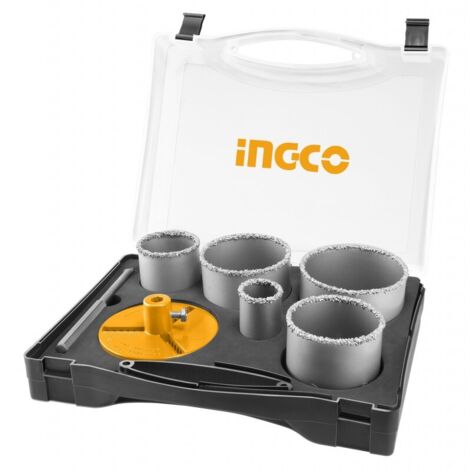 SET DI SEGHE A TAZZA PER CERAMICA PIASTRELLE PIETRA CEMENTO 33-83mm - INGCO AKCH0071