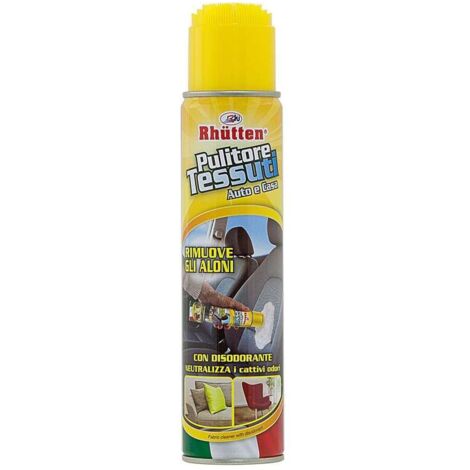 Spray pulitore tessuti con spazzola schiumogeno 400ml per auto e casa Rhutten